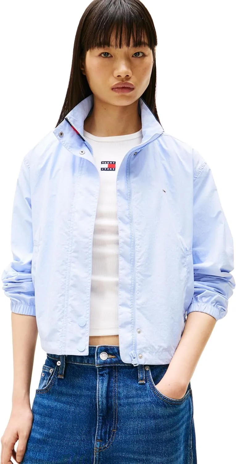 Tommy Jeans Women's Lightweight Varsity Windbreaker Jacket with Logo Detail