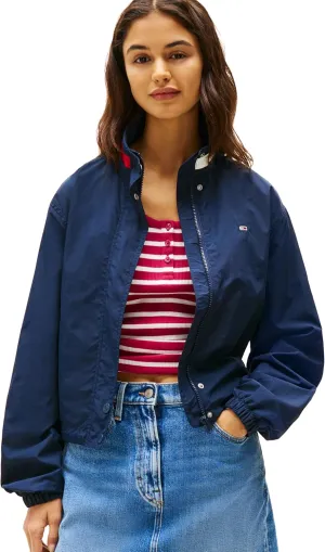 Tommy Jeans Women's Lightweight Varsity Windbreaker Jacket with Logo Detail