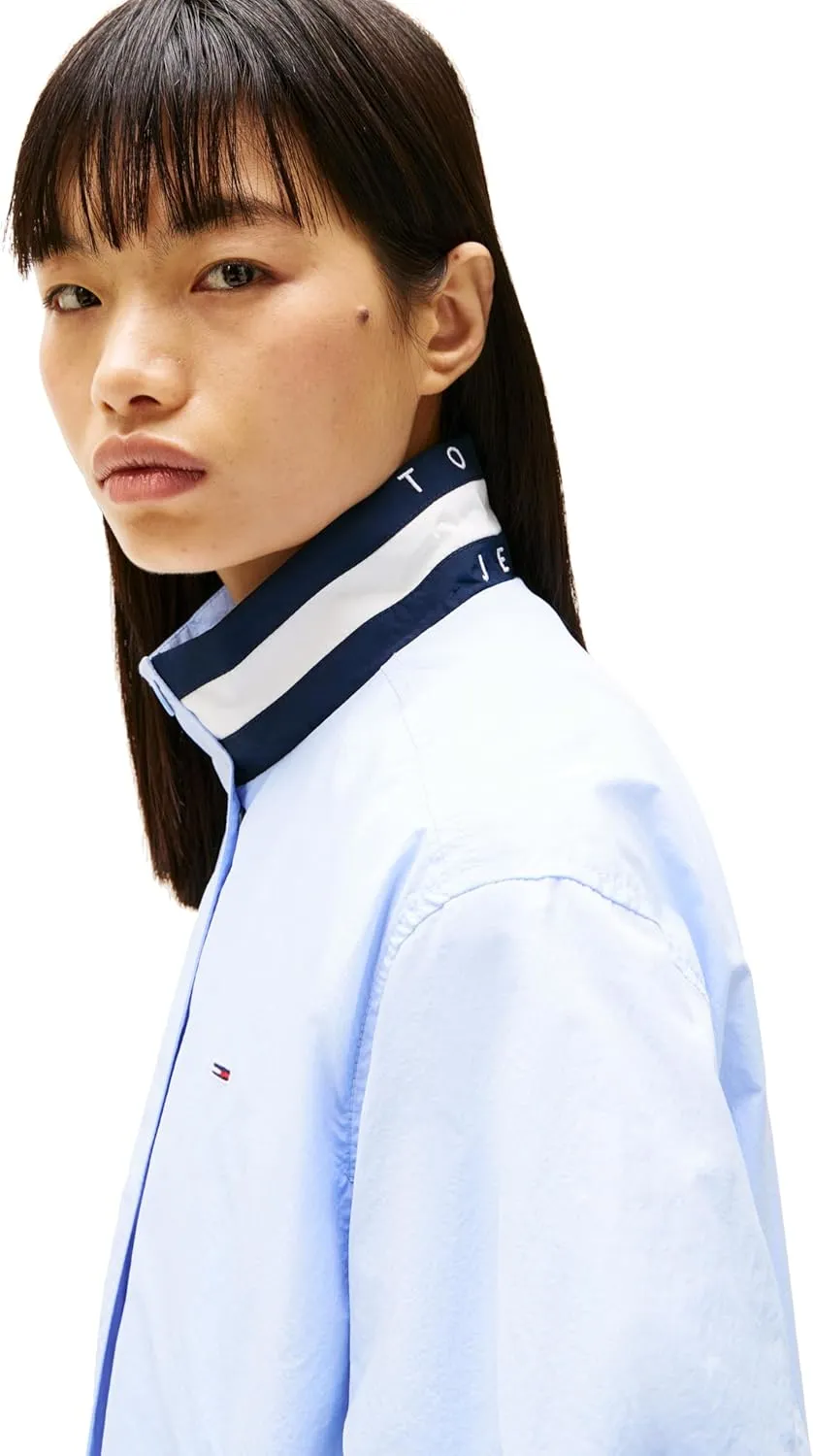 Tommy Jeans Women's Lightweight Varsity Windbreaker Jacket with Logo Detail