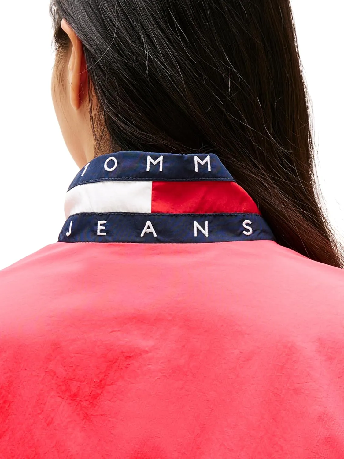 Tommy Jeans Women's Lightweight Varsity Windbreaker Jacket with Logo Detail