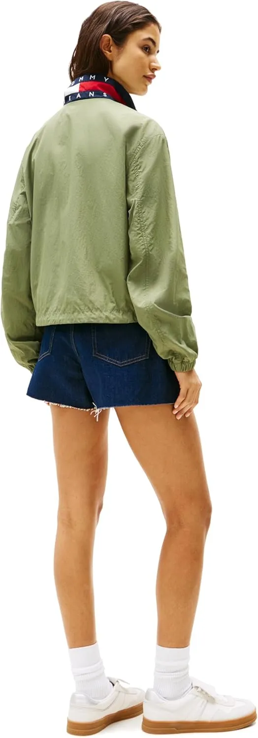 Tommy Jeans Women's Lightweight Varsity Windbreaker Jacket with Logo Detail