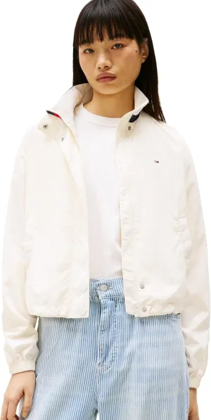 Tommy Jeans Women's Lightweight Varsity Windbreaker Jacket with Logo Detail