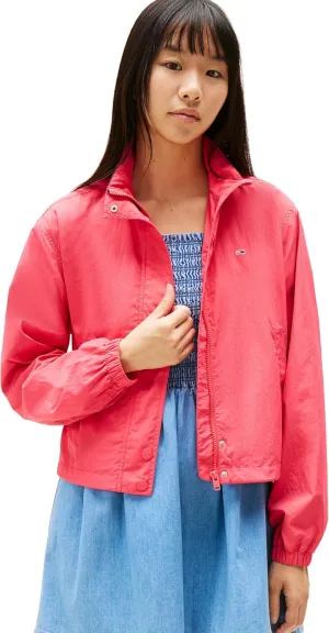 Tommy Jeans Women's Lightweight Varsity Windbreaker Jacket with Logo Detail