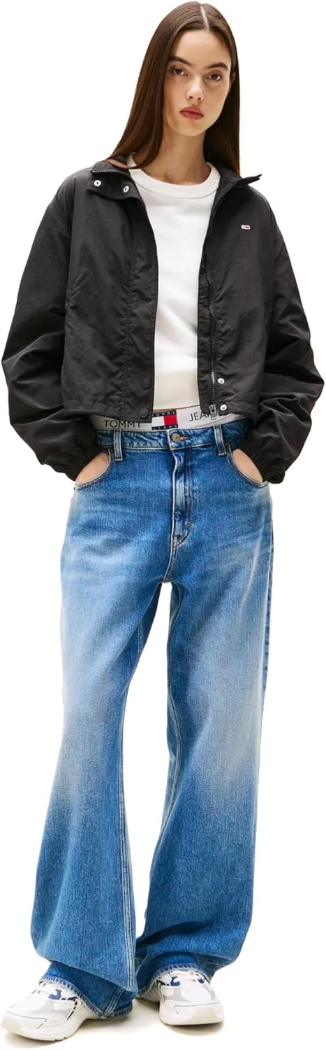 Tommy Jeans Women's Lightweight Varsity Windbreaker Jacket with Logo Detail
