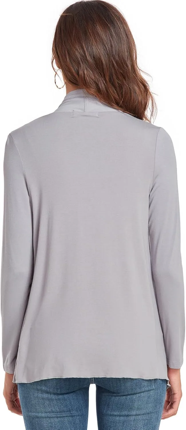 TownCat Cardigans for Women, Soft Drape Front Open Womens Cardigans, Lightweight Long Sleeve Cardigan Irregular Hem