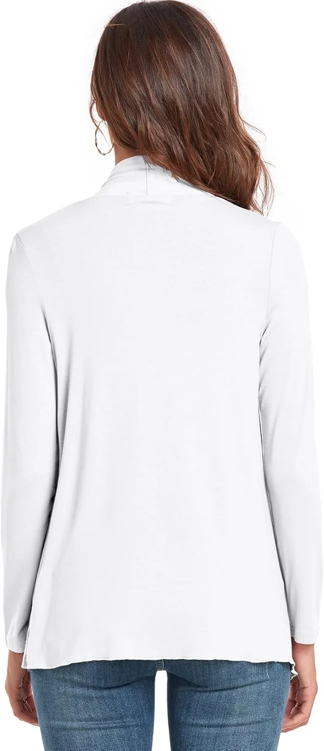 TownCat Cardigans for Women, Soft Drape Front Open Womens Cardigans, Lightweight Long Sleeve Cardigan Irregular Hem