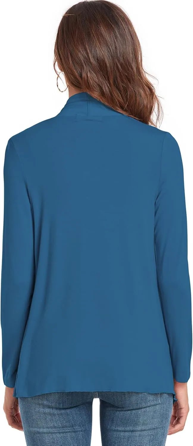TownCat Cardigans for Women, Soft Drape Front Open Womens Cardigans, Lightweight Long Sleeve Cardigan Irregular Hem