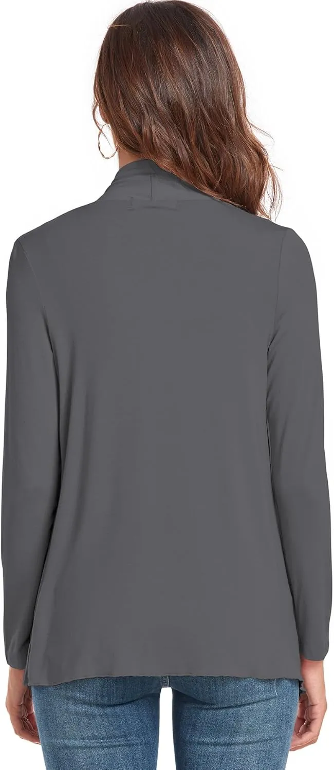 TownCat Cardigans for Women, Soft Drape Front Open Womens Cardigans, Lightweight Long Sleeve Cardigan Irregular Hem