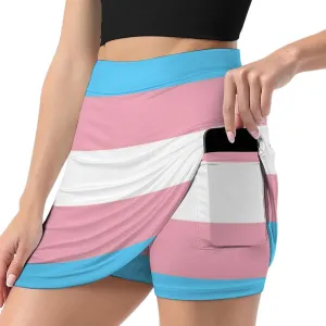 Transgender Pride Flag Shorts Skirt Womens Light Proof Trouser Skirts Divided Skirt High Waist A Line Gym Skorts