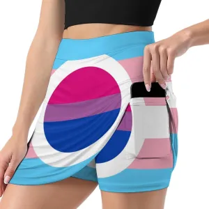 Transgender Pride Flag Shorts Skirt Womens Light Proof Trouser Skirts Divided Skirt High Waist A Line Gym Skorts