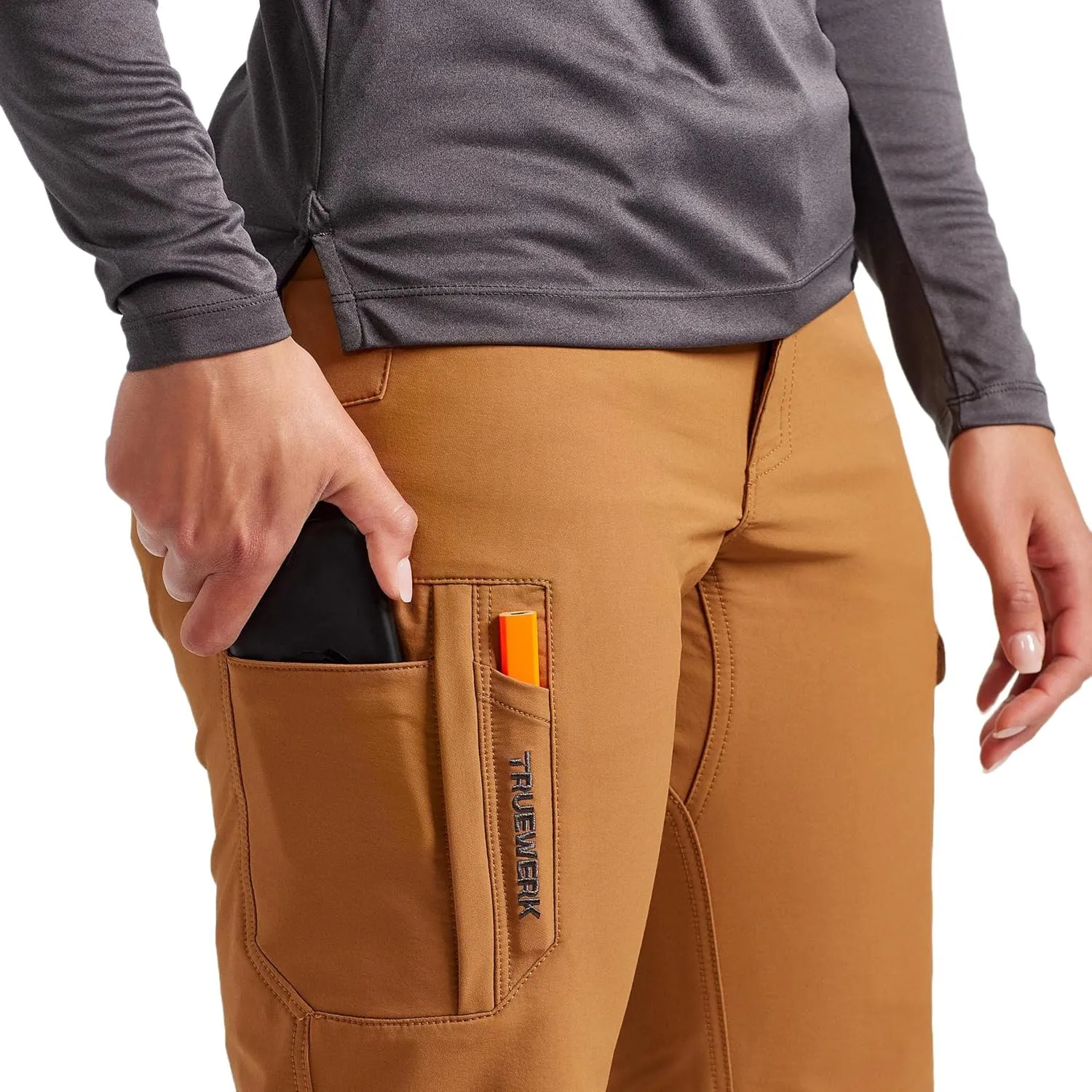 TRUEWERK Womens Workwear Pants - T2 WerkPants - Relaxed Fit, Lightweight, Water Resistant, Cargo Pants with 4-Way Stretch