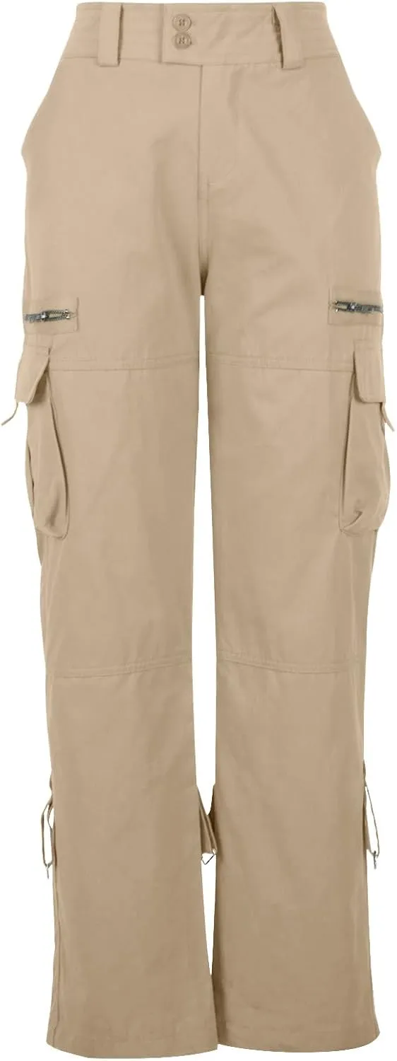 Uillui Womens Relaxed Fit Baggy Cargo Pants Y2K Teen Girls Trendy Low Waist Parachute Pants Wide Leg Trousers Hiking Pants