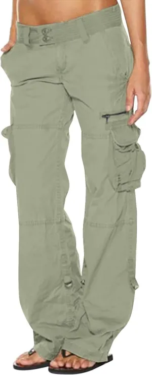 Uillui Womens Relaxed Fit Baggy Cargo Pants Y2K Teen Girls Trendy Low Waist Parachute Pants Wide Leg Trousers Hiking Pants