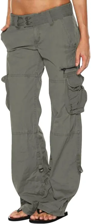Uillui Womens Relaxed Fit Baggy Cargo Pants Y2K Teen Girls Trendy Low Waist Parachute Pants Wide Leg Trousers Hiking Pants