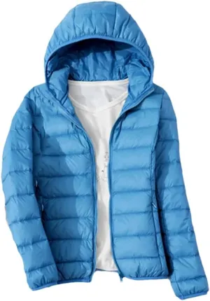 Ultra-Light Thin Down Jacket Women Winter Slim Short Hooded Warm White Duck Down Coat Parka Portable Outerwear