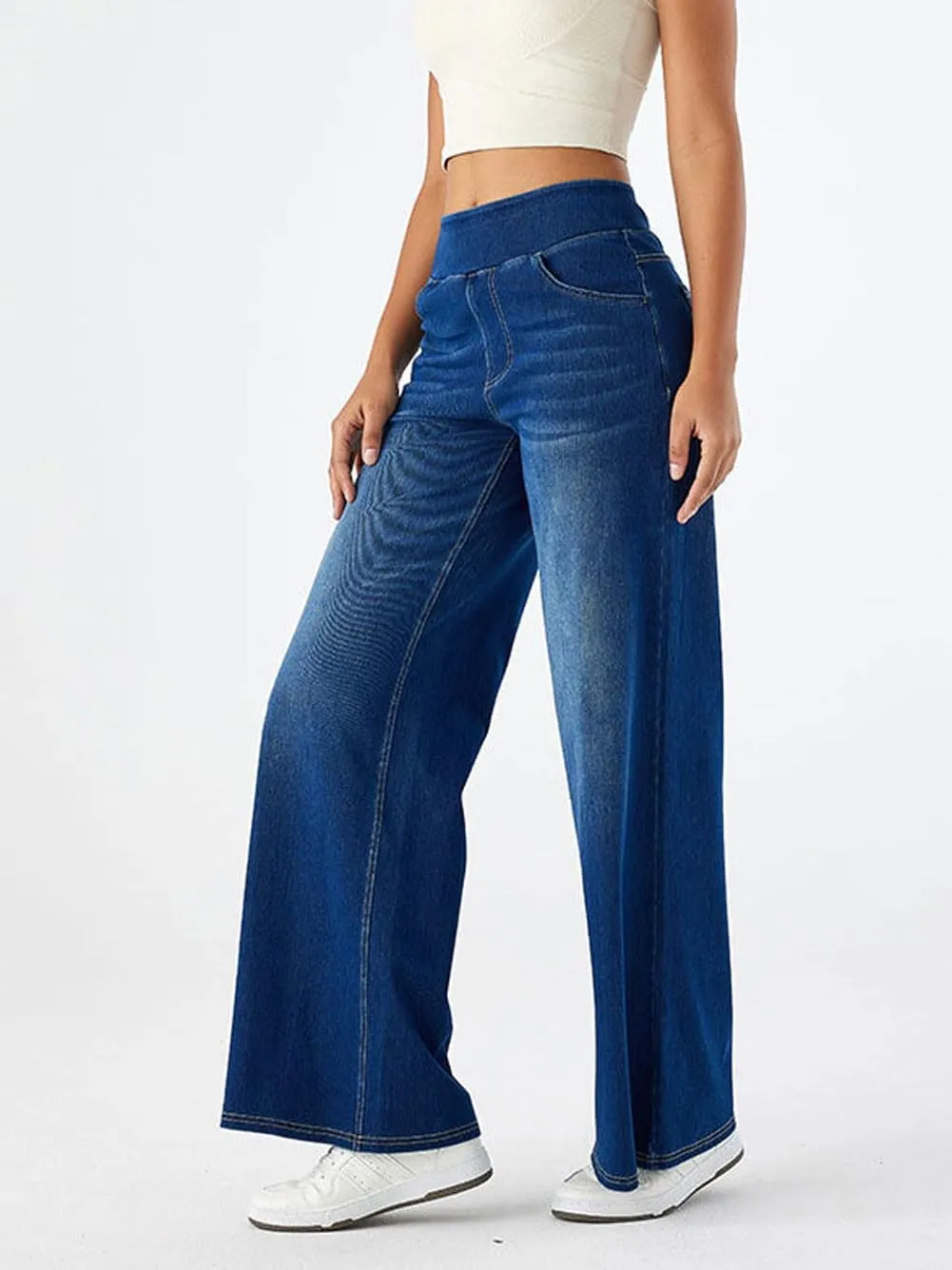 utcoco Straight Leg Jeans for Women 2025 Loose Y2K High Waist Wide Leg Macroelastic Denim Pants Trousers