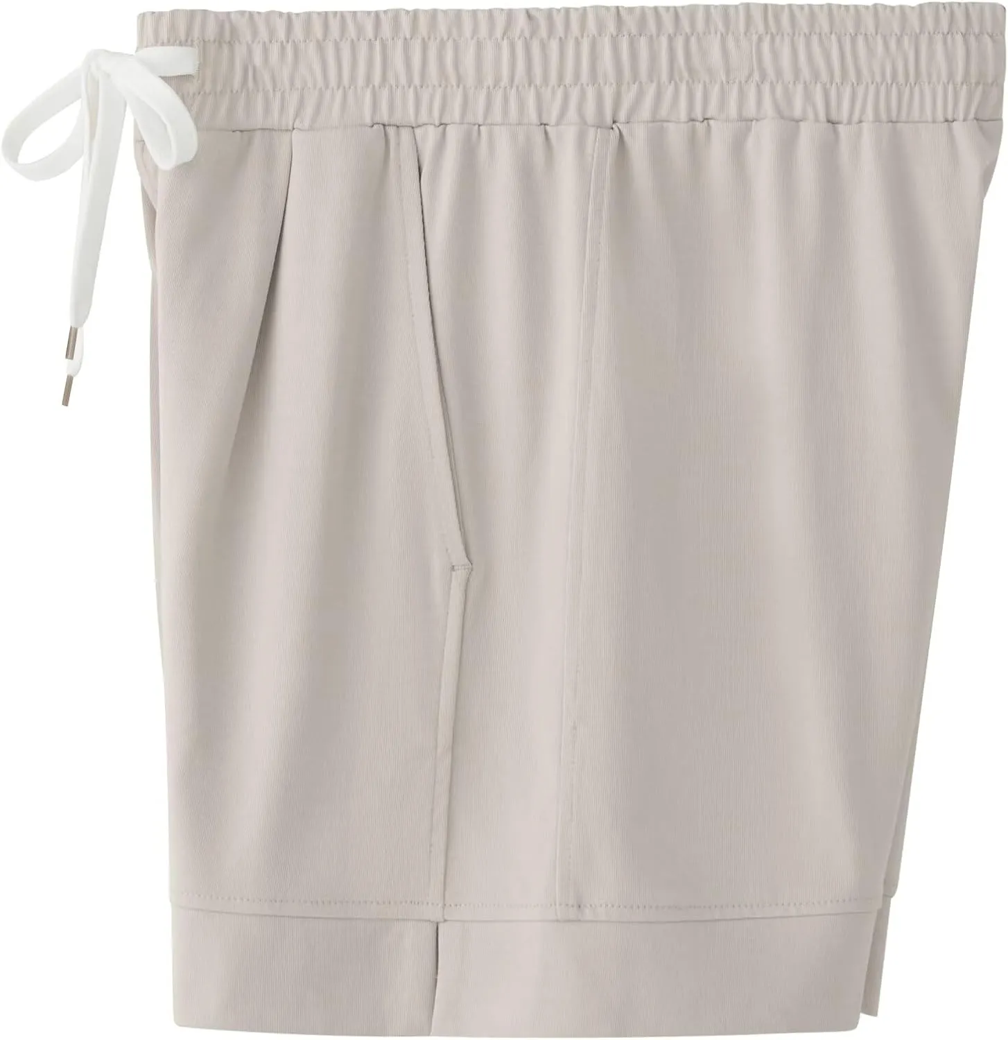 Vcansion Women's Elastic Waist Knee Length Casual Cotton Bermuda Shorts with Drawstring