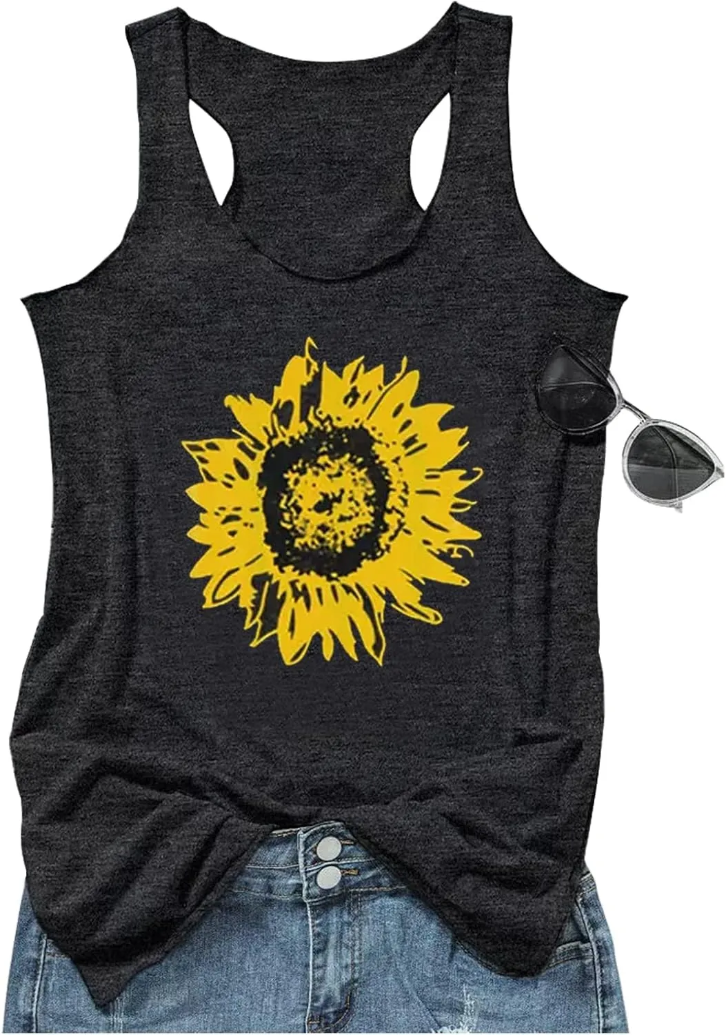 Vintage Mandala Graphic Tank Tops for Women Summer Beach Graphic Loose Tanks Vest USA Flag Vacation Racerback Tank Cami