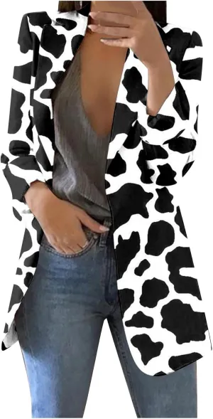 WANZZXCSL Womens Casual Blazers Business Casual Dressy Long Sleeve Lightweight Jackets Spring Summer Cardigan Work Suit