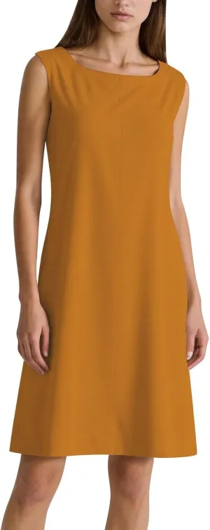 Women Cotton Linen Sleeveless Tank Dress Loose Crew Neck Knee Length Dress Summer Solid Color Casual Midi Dresses