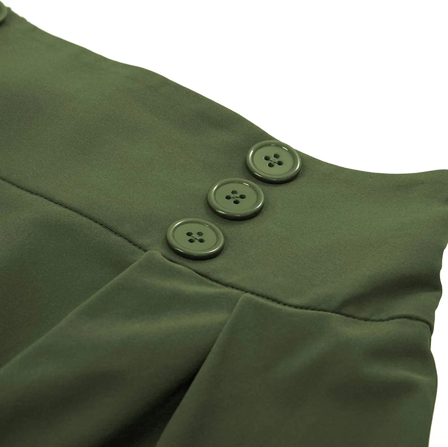 Women Vintage Skirt High Waist Pleated Skirt Midi A-Line Skirt with Pockets Summer Spring Swing Formal Casual Dresses