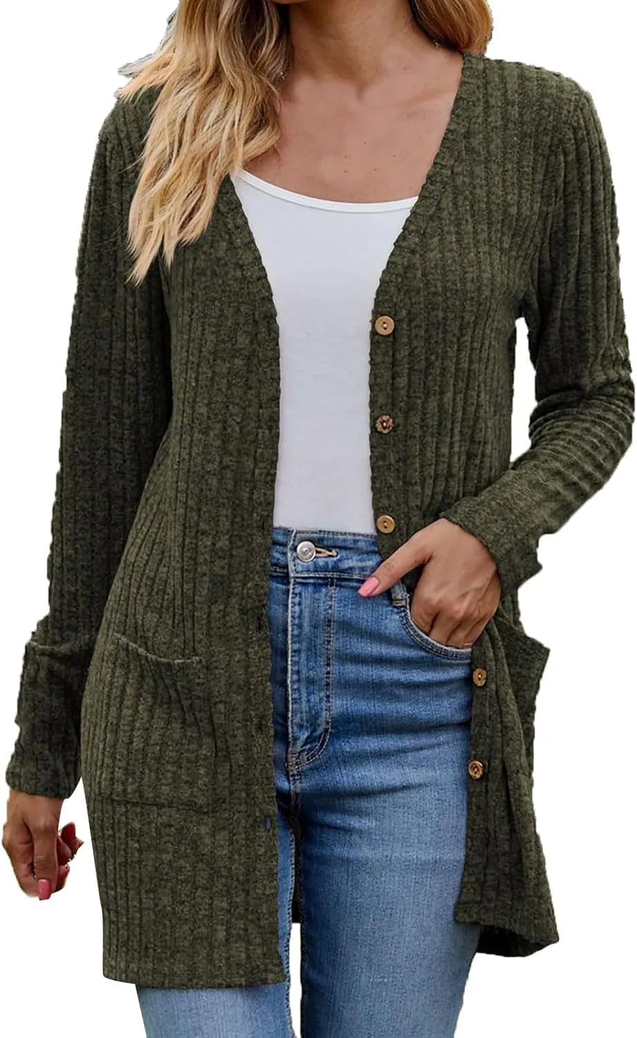 Womens 2024 Fall Fashion Cardigan Lightweight Soft Knit Cardigans Long Sleeve Open Front Outwear Coats
