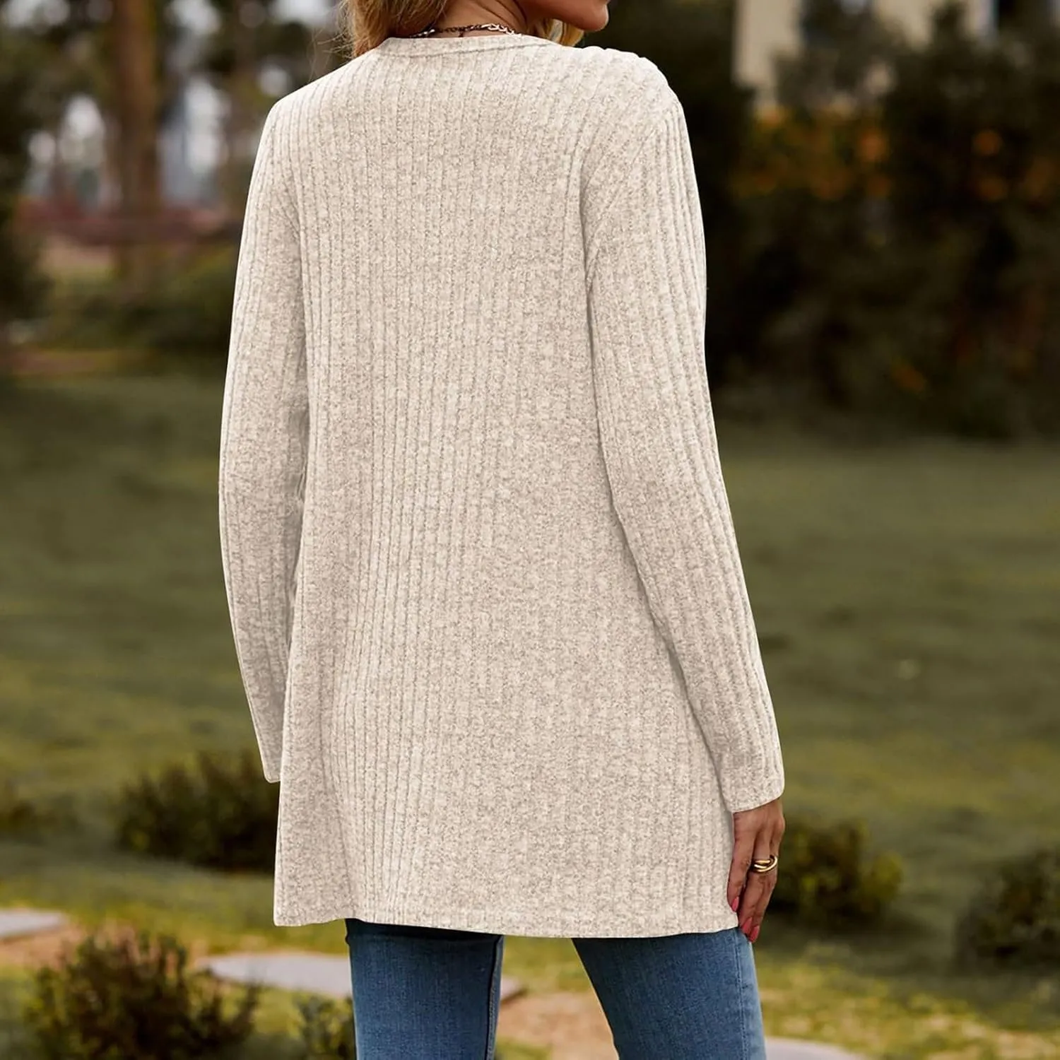 Womens 2024 Fall Fashion Cardigan Lightweight Soft Knit Cardigans Long Sleeve Open Front Outwear Coats