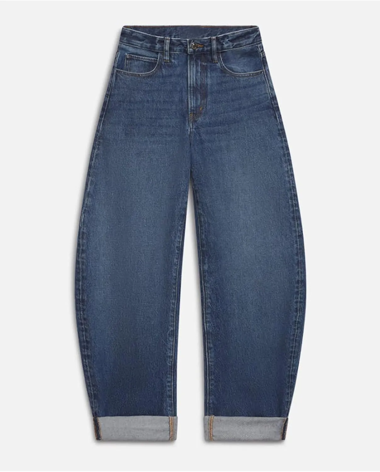 Women's Barrel Jeans High Rise Wide Leg Tapered Jeans Baggy Boyfriend Pants with Pockets
