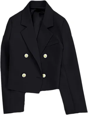 Womens Blazers Dressy Casual Cropped Long Sleeve Open Front Work Office Suit Jackets Solid Blazer with Pockets