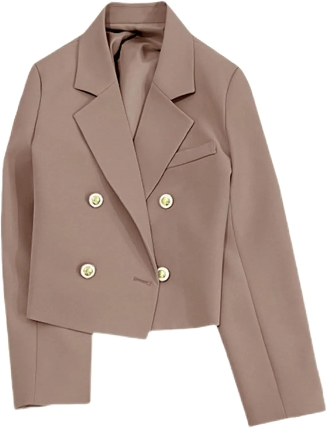 Womens Blazers Dressy Casual Cropped Long Sleeve Open Front Work Office Suit Jackets Solid Blazer with Pockets