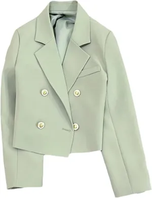 Womens Blazers Dressy Casual Cropped Long Sleeve Open Front Work Office Suit Jackets Solid Blazer with Pockets