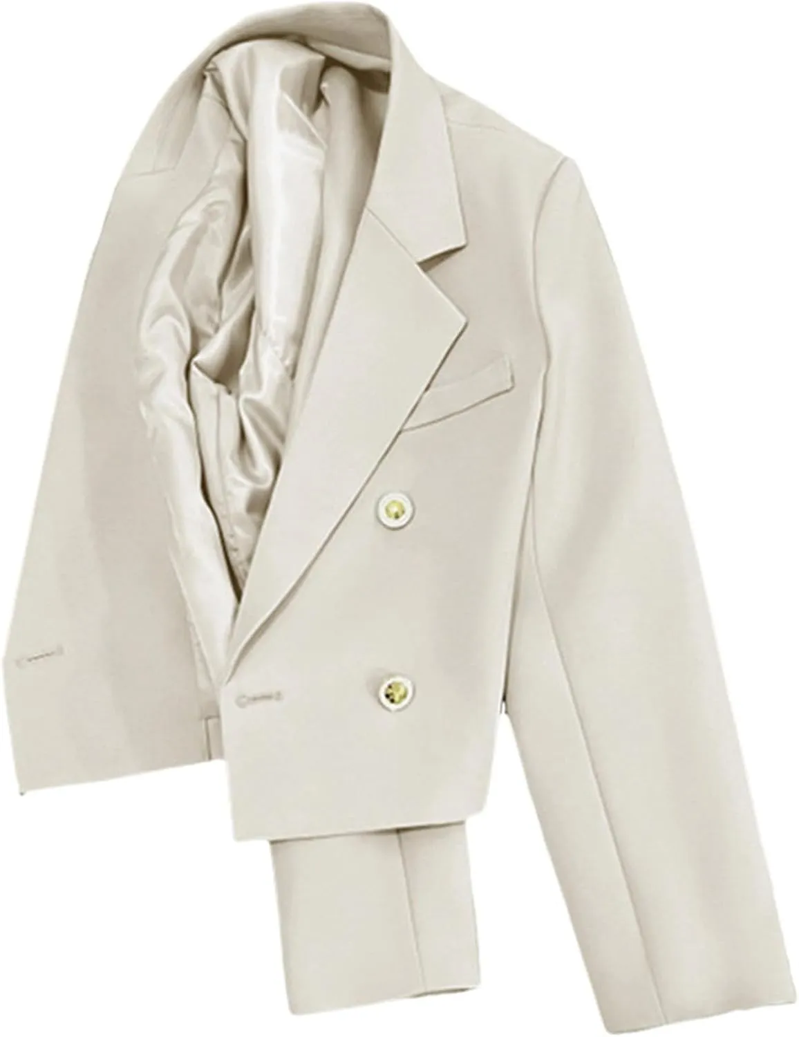 Womens Blazers Dressy Casual Cropped Long Sleeve Open Front Work Office Suit Jackets Solid Blazer with Pockets