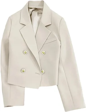 Womens Blazers Dressy Casual Cropped Long Sleeve Open Front Work Office Suit Jackets Solid Blazer with Pockets
