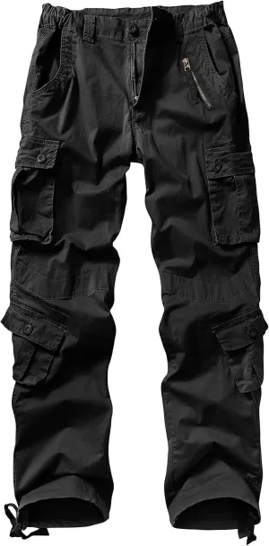 Women's Cargo Pants Relaxed Fit Camo Pants Straight Leg Casual Stretch Work Pants with 9 Pockets