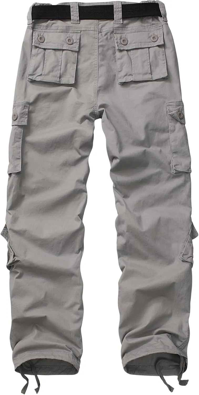 Women's Cargo Pants Relaxed Fit Camo Pants Straight Leg Casual Stretch Work Pants with 9 Pockets