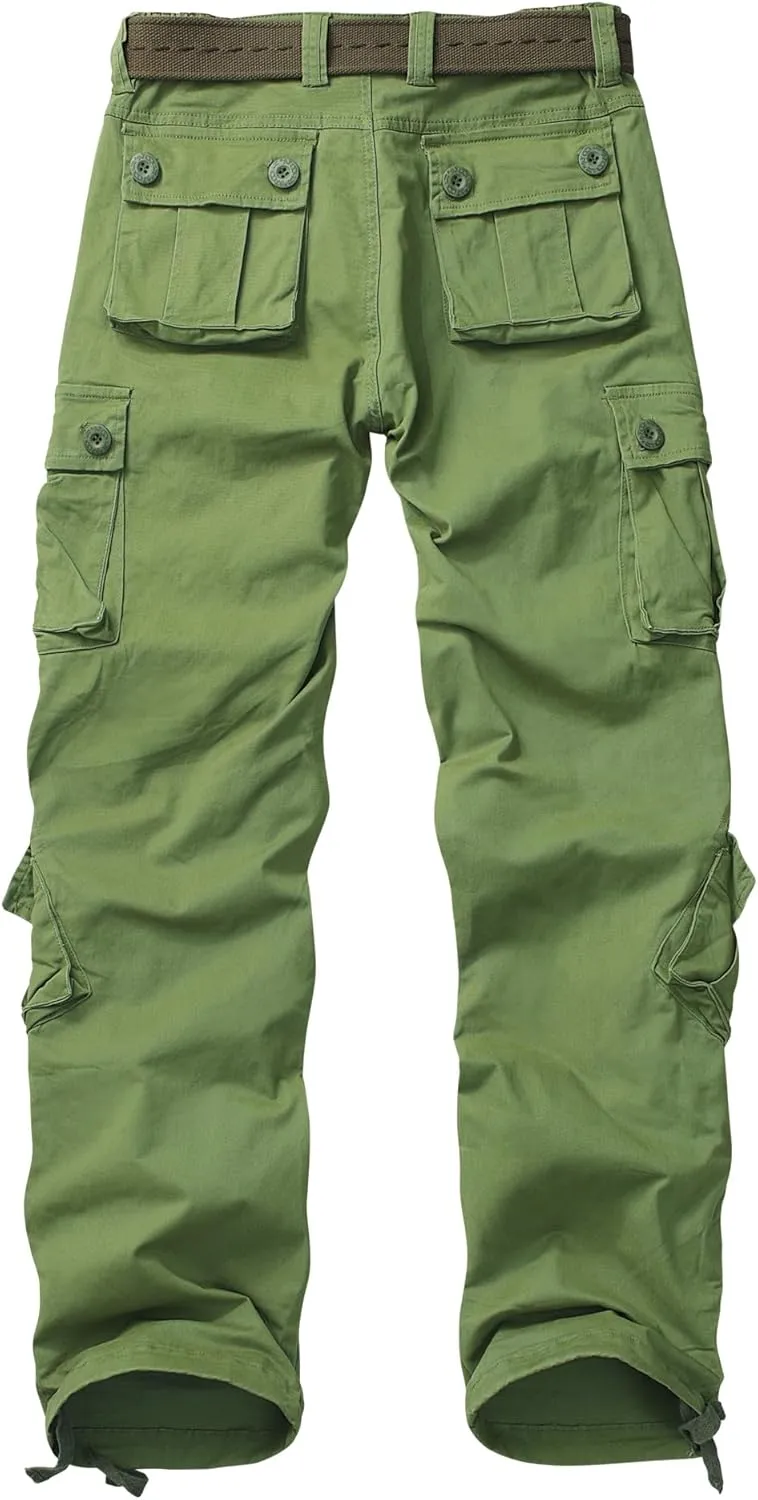 Women's Cargo Pants Relaxed Fit Camo Pants Straight Leg Casual Stretch Work Pants with 9 Pockets