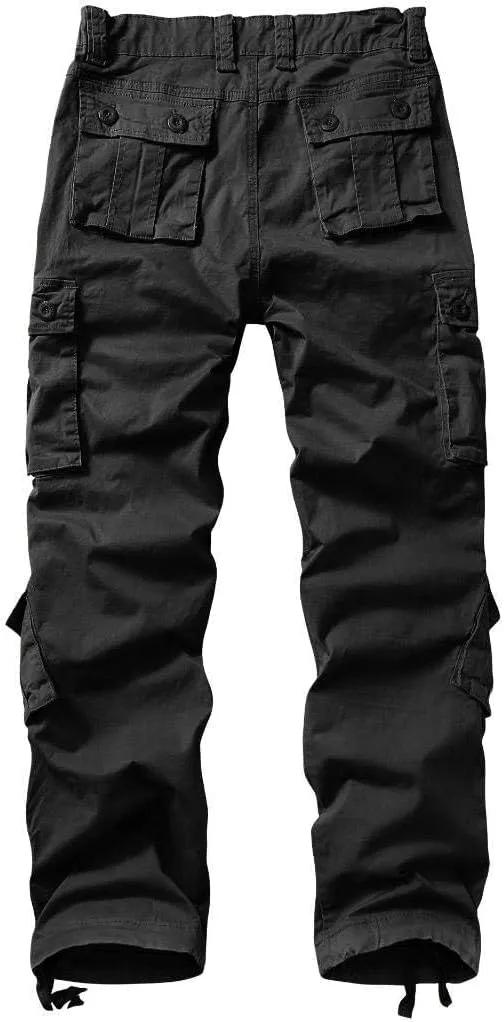 Women's Cargo Pants Relaxed Fit Camo Pants Straight Leg Casual Stretch Work Pants with 9 Pockets