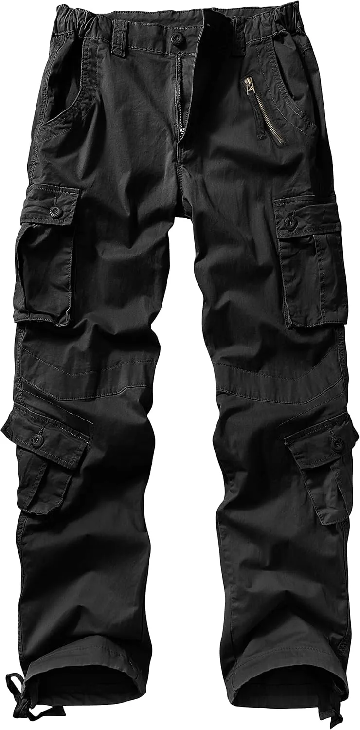 Women's Cargo Pants Relaxed Fit Camo Pants Straight Leg Casual Stretch Work Pants with 9 Pockets