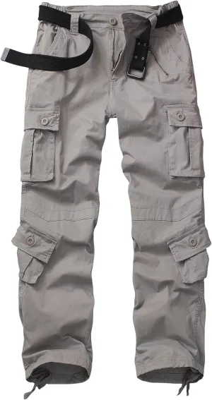 Women's Cargo Pants Relaxed Fit Camo Pants Straight Leg Casual Stretch Work Pants with 9 Pockets