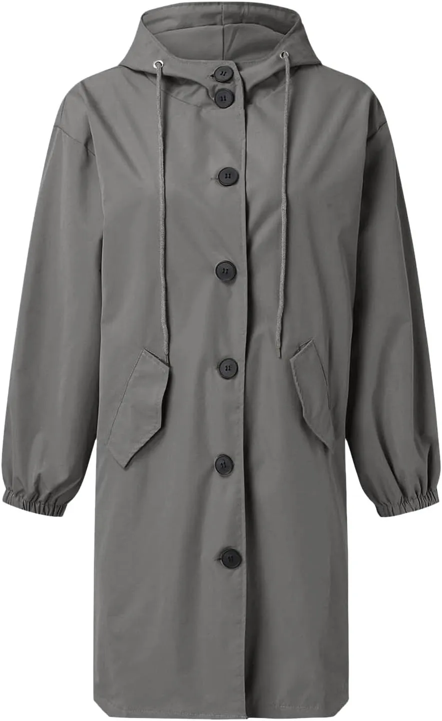 Women's Double Breasted Pea Coat Lapel Wool Blend Long Trench Jacket Winter Elegant Overcoat Outwear