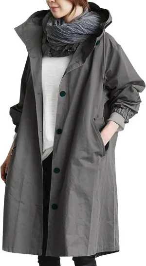 Women's Double Breasted Pea Coat Lapel Wool Blend Long Trench Jacket Winter Elegant Overcoat Outwear