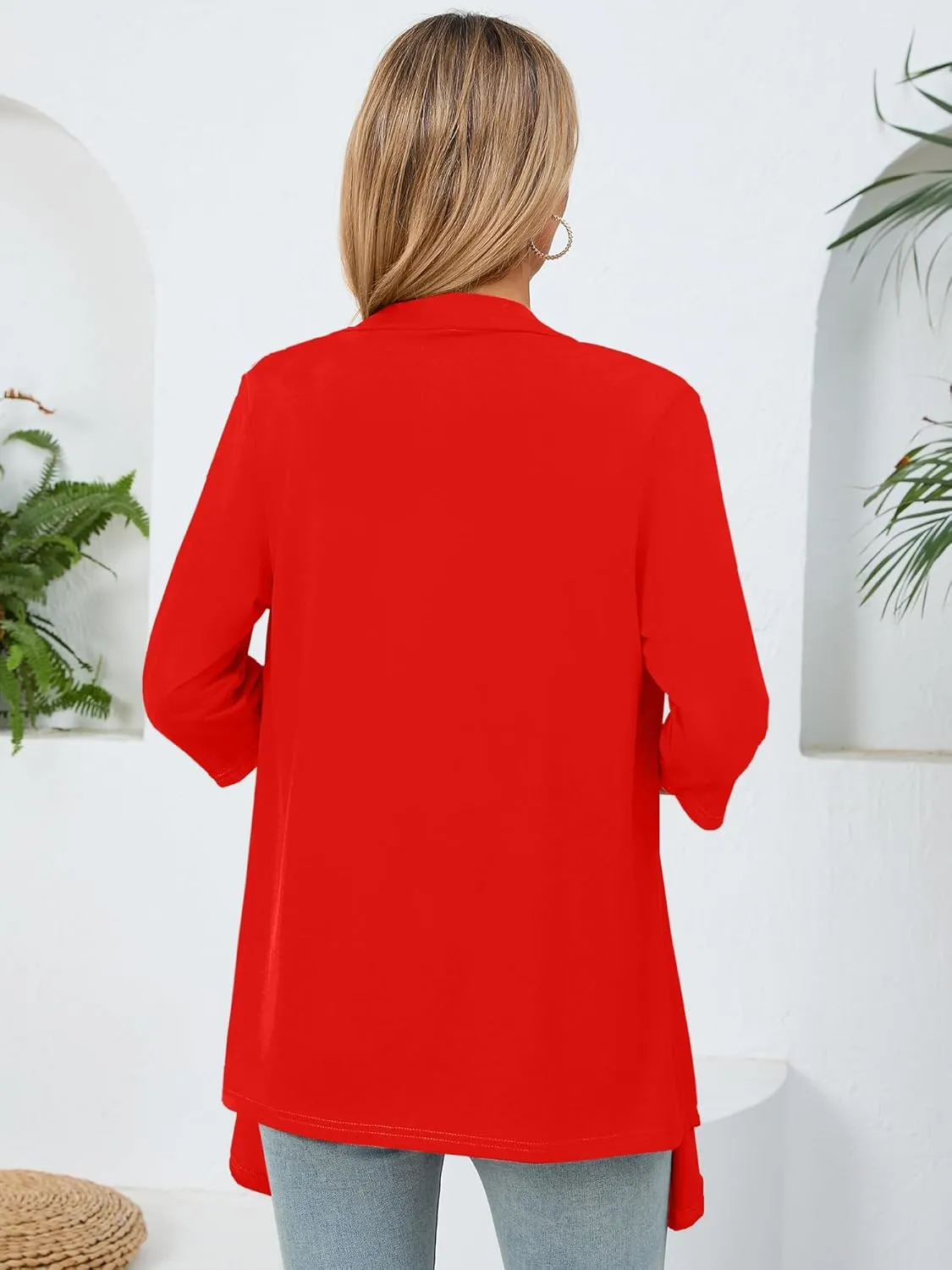 Women's Lightweight Open Front Cardigans Casual Soft Drape Spring Summer Fall Cardigan S-3XL