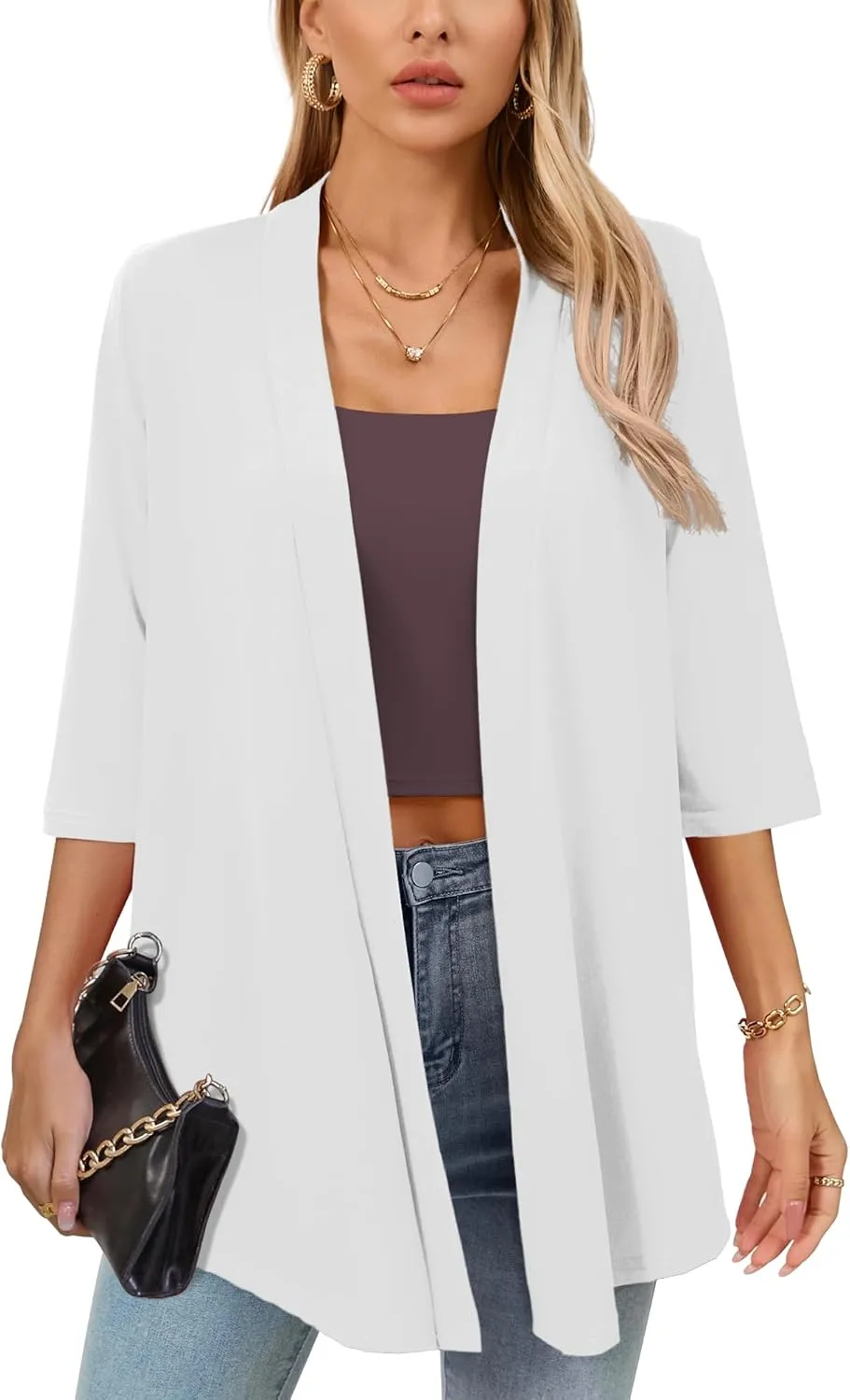 Women's Lightweight Open Front Cardigans Casual Soft Drape Spring Summer Fall Cardigan S-3XL