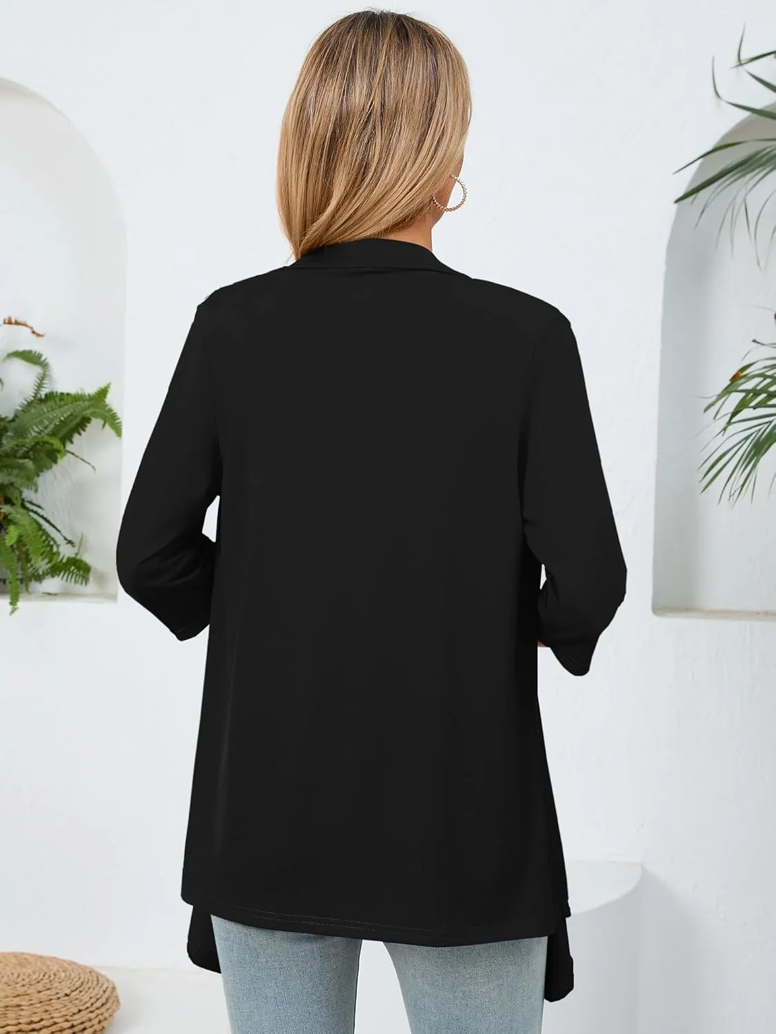 Women's Lightweight Open Front Cardigans Casual Soft Drape Spring Summer Fall Cardigan S-3XL