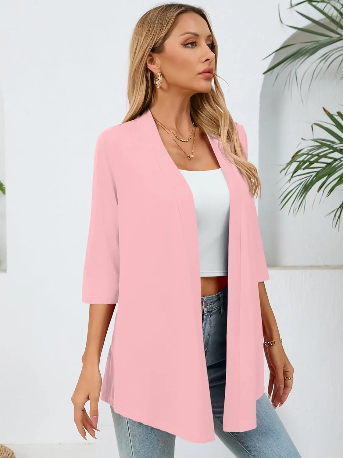 Women's Lightweight Open Front Cardigans Casual Soft Drape Spring Summer Fall Cardigan S-3XL