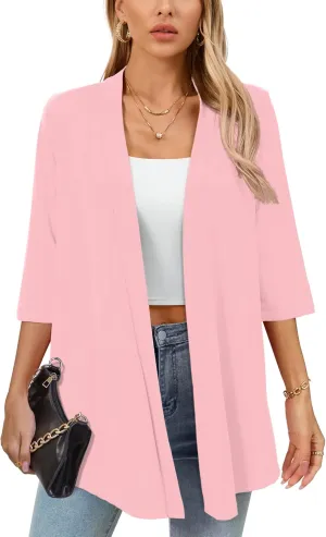 Women's Lightweight Open Front Cardigans Casual Soft Drape Spring Summer Fall Cardigan S-3XL