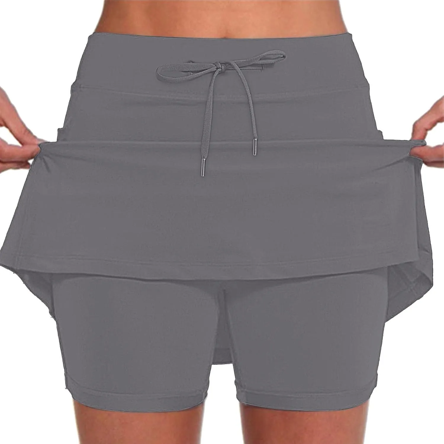 Women's Mini Tennis Skirt with Shorts Athletic Workout Lounge Golf Skorts Trendy Summer Gym Biker Cycling Shorts