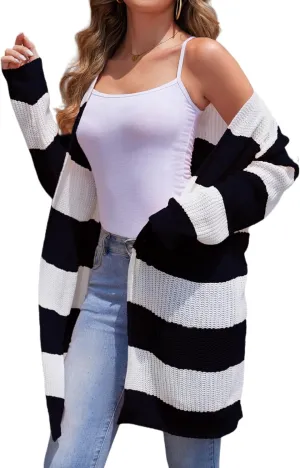 Women's Open Front Long Sleeve Cardigans Soft Sweaters 2025 Spring Winter Causal Outfits Oversized Loose Tops