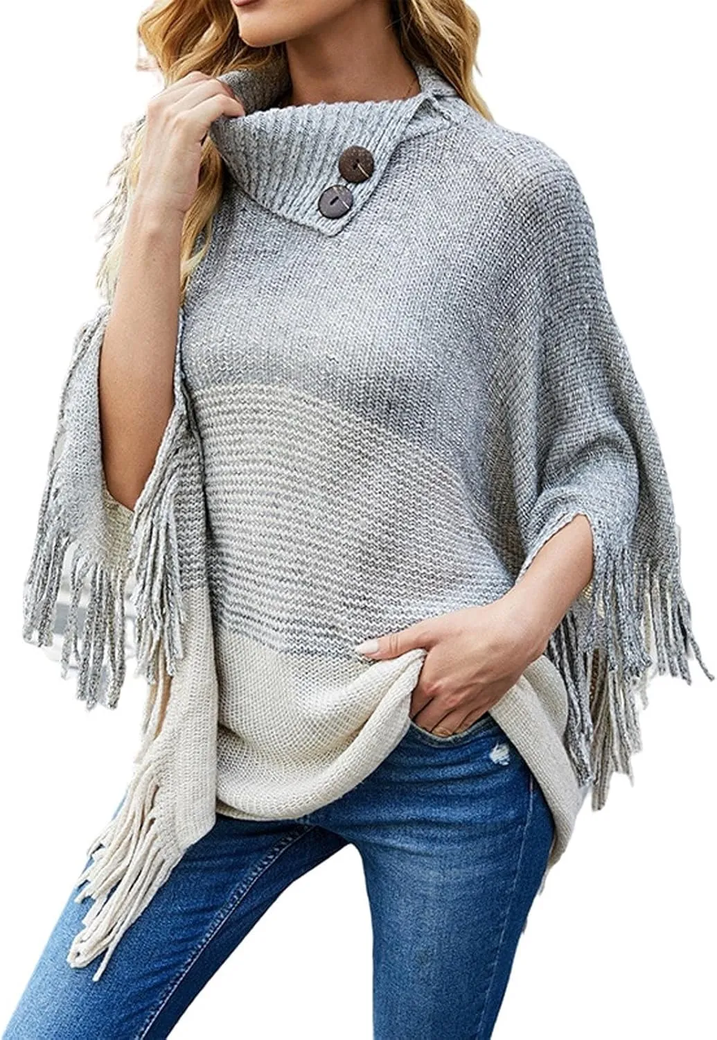 Womens Plaid Poncho Cape Winter Warm Coat Faux Fur Trim Shawl Cloak Elegant Pullover Shawls Cape Layers