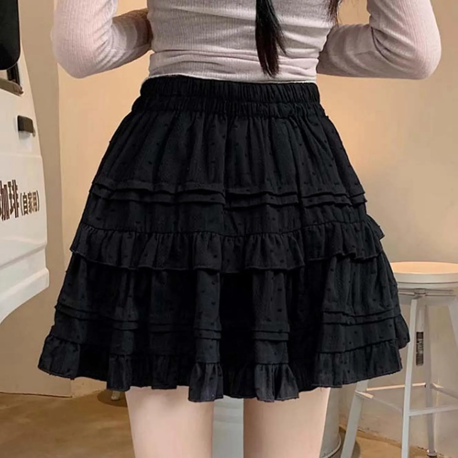 Women's Pleated Skater Skirt Basic Casual High Waisted Ruffles Flared Mini Lingerie Skirts Missal Dresses